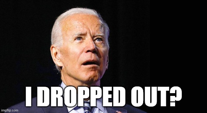 iwhatwhat | I DROPPED OUT? | image tagged in confused joe biden | made w/ Imgflip meme maker