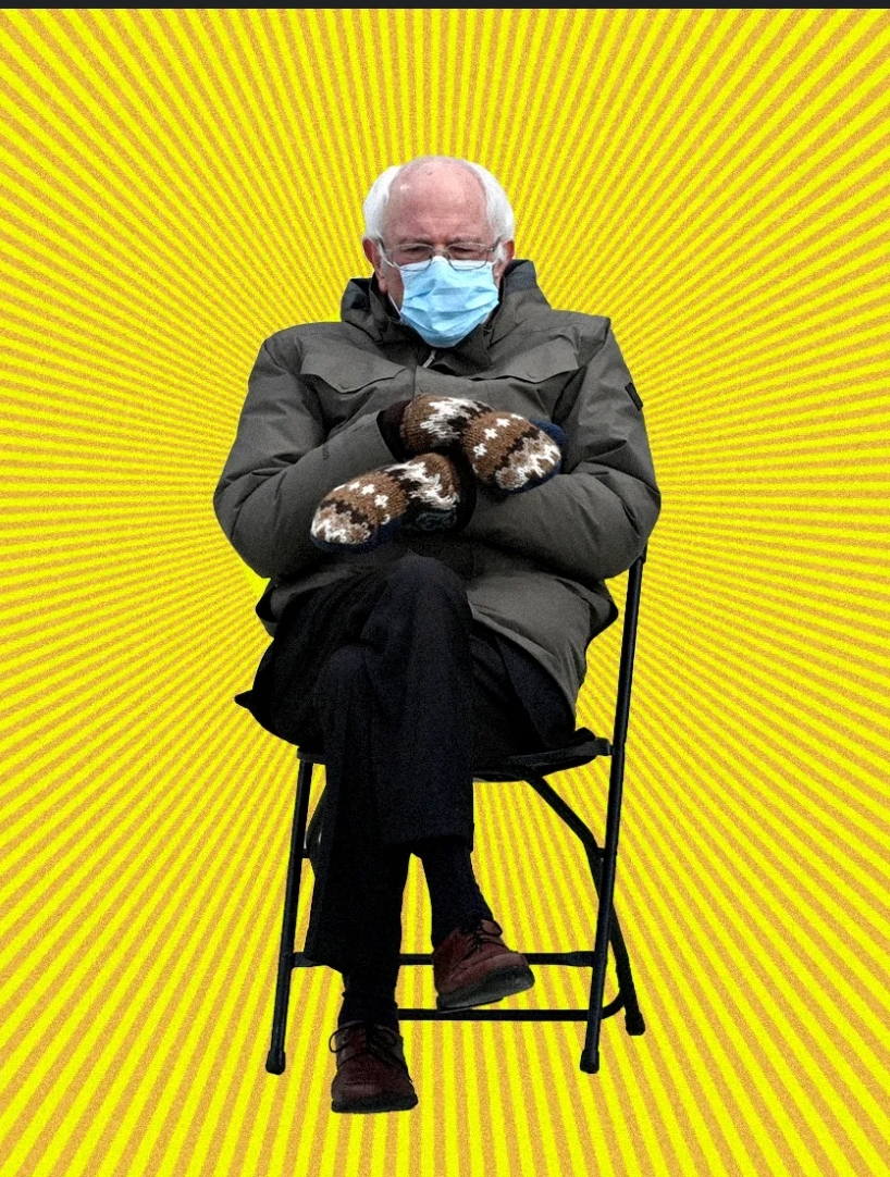 Bernie Sanders cool meme mittens Blank Meme Template