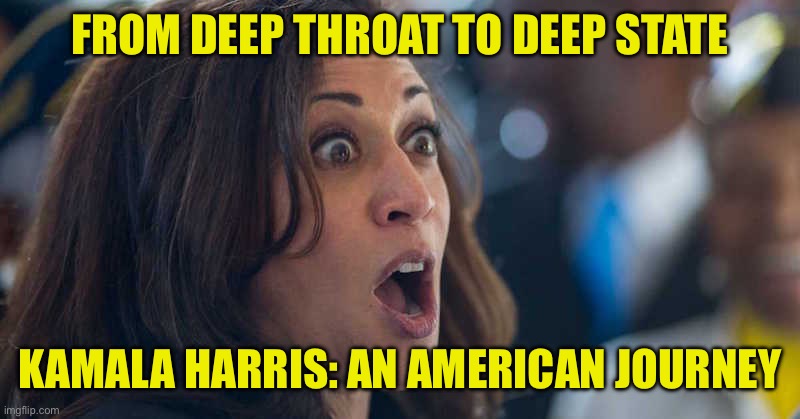 kamala harriss | FROM DEEP THROAT TO DEEP STATE; KAMALA HARRIS: AN AMERICAN JOURNEY | image tagged in kamala harriss | made w/ Imgflip meme maker