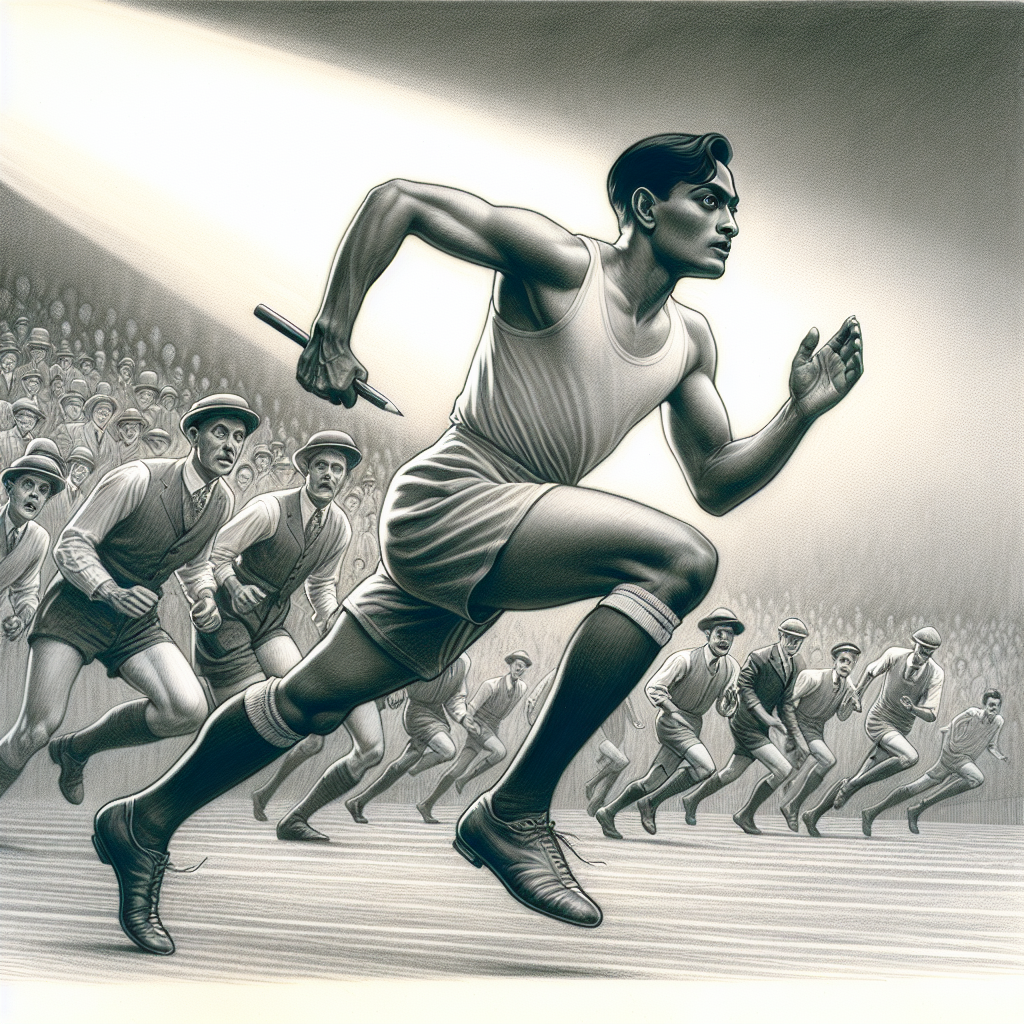 A man running a race in 1920s olympics Blank Meme Template