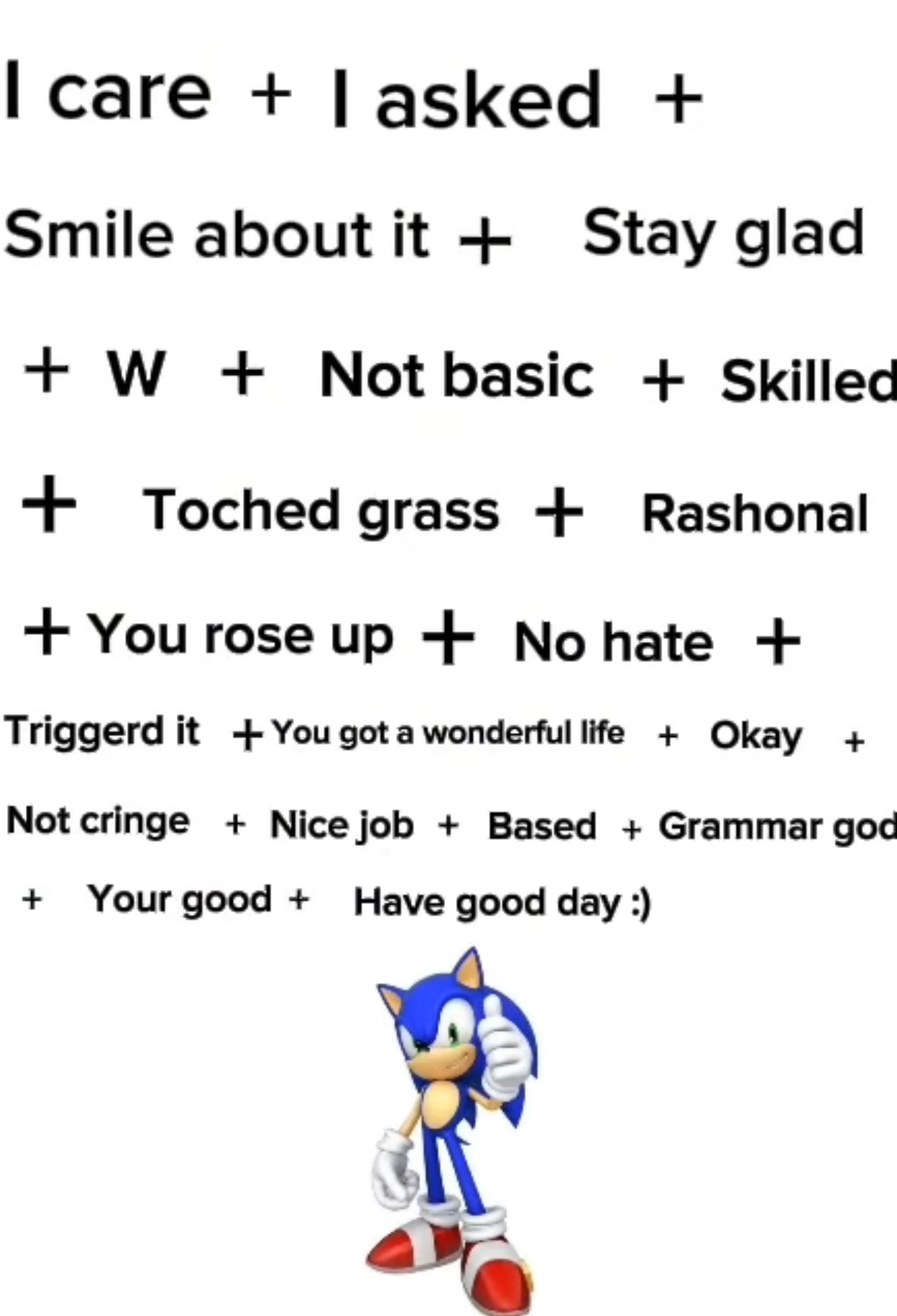 High Quality Sonic Smile about it Blank Meme Template