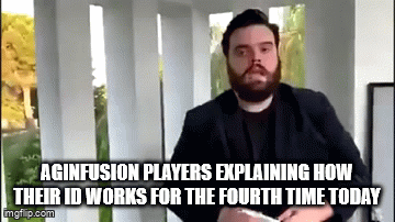 AgInfusion players explaning how their ID works for the fourth time today