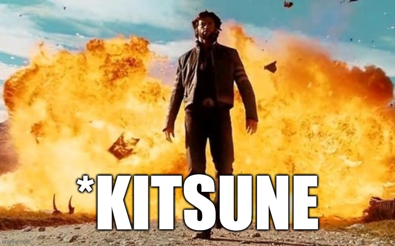 Guy Walking Away From Explosion | *KITSUNE | image tagged in guy walking away from explosion | made w/ Imgflip meme maker