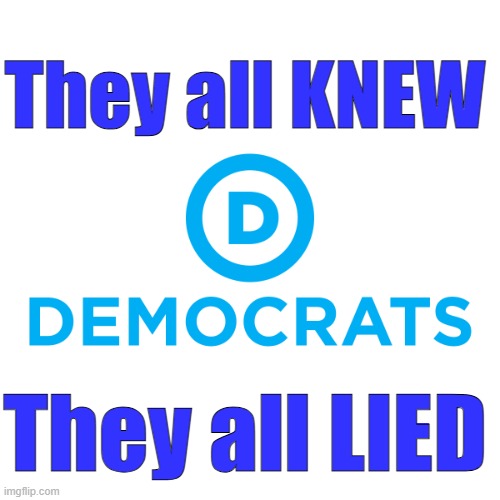 They all Knew! They all LIED! | They all KNEW; They all LIED | image tagged in democrats,liars | made w/ Imgflip meme maker