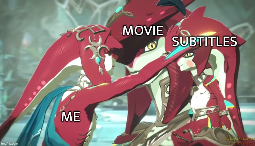 I'm pretty sure we all focus on Subtitles, while also trying to focus the Movie. | MOVIE; SUBTITLES; ME | image tagged in memes,funny,movie,subtitles | made w/ Imgflip meme maker