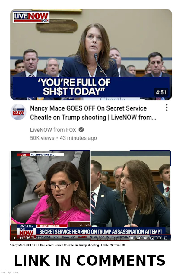 Nancy Mace GOES OFF On Secret Service Cheatle on Trump shooting | image tagged in nancy mace,kimberly cheatle,secret service,failure | made w/ Imgflip meme maker