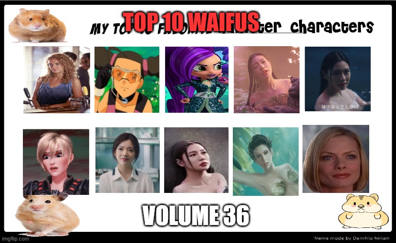 High Quality top 10 waifus volume 36 Blank Meme Template