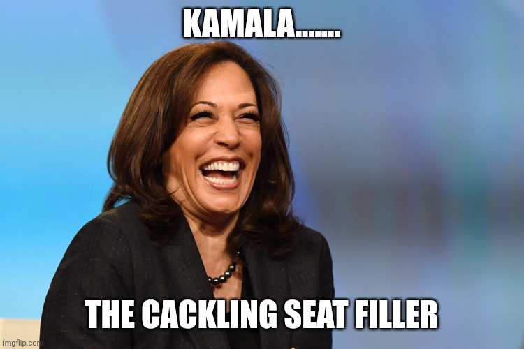 Never ever ever elected potus | KAMALA....... THE CACKLING SEAT FILLER | image tagged in kamala harris laughing | made w/ Imgflip meme maker