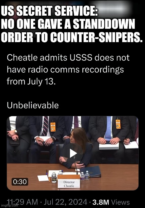 Who had Secret Service Cover-up on their Bingo Card? | US SECRET SERVICE: NO ONE GAVE A STANDDOWN ORDER TO COUNTER-SNIPERS. | image tagged in memes,politics,republicans,donald trump,assassination,trending | made w/ Imgflip meme maker