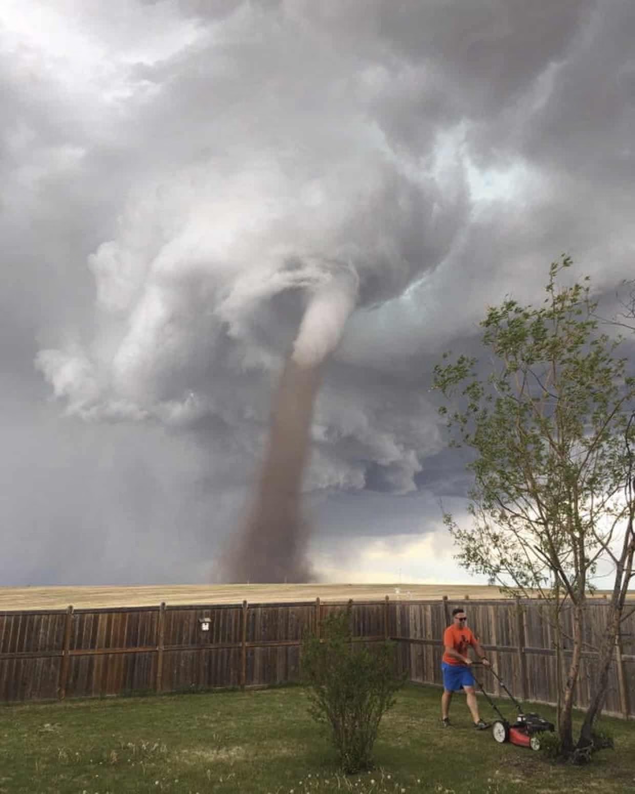 Man ignoring tornado Blank Meme Template