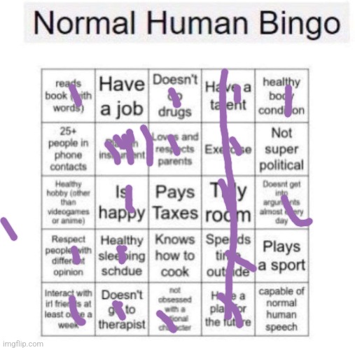 I stutter so much bro :'D | image tagged in normal human bingo | made w/ Imgflip meme maker