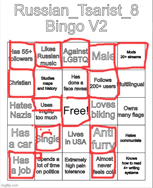 First one to comment gets a | image tagged in russian_tsarist_8 bingo v2 | made w/ Imgflip meme maker