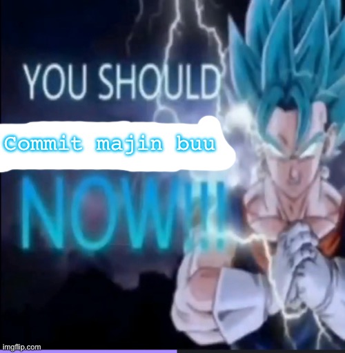 Vegito kys | Commit majin buu | image tagged in vegito kys | made w/ Imgflip meme maker