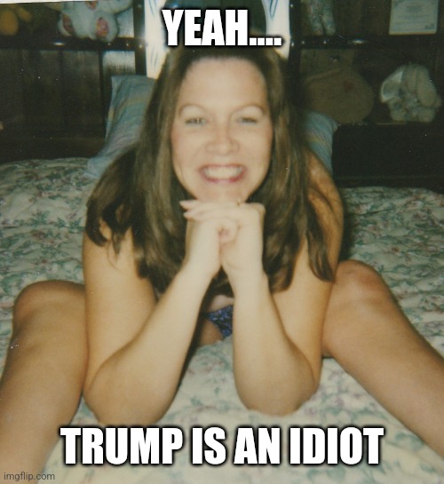 bimbo MILF | YEAH.... TRUMP IS AN IDIOT | image tagged in bimbo milf | made w/ Imgflip meme maker