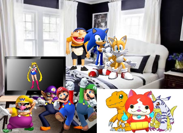 Wario and Friends dies by a Cursed EAS while watching Sailor moon in their house | image tagged in bedroom,crossover,wario dies | made w/ Imgflip meme maker