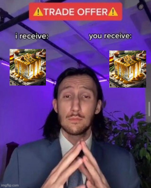 block of ice covered in honey mustard1!1!1!1! | image tagged in i receive you receive | made w/ Imgflip meme maker