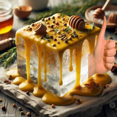 Block of ice covered in honey mustard | image tagged in block of ice covered in honey mustard | made w/ Imgflip meme maker