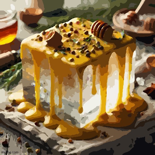 Painting version | image tagged in block of ice covered in honey mustard | made w/ Imgflip meme maker