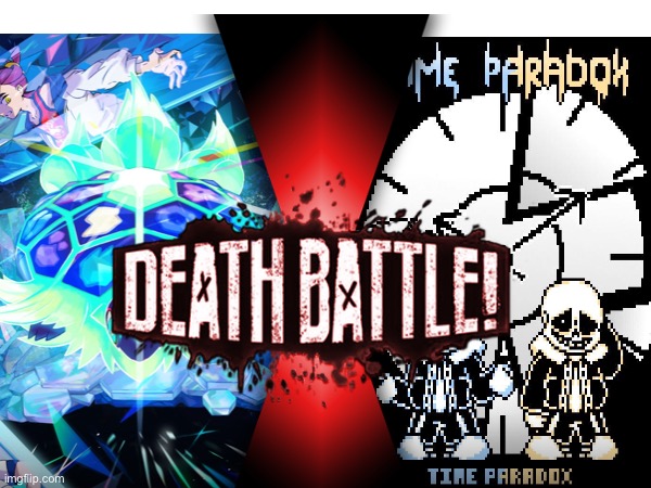Terapagos VS Time Paradox Sans (yellow is pacifist blue is genocide) (Pokemon - The Hidden Treasure of Area Zero VS Undertale -  | image tagged in death battle | made w/ Imgflip meme maker