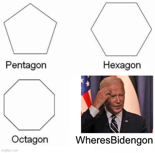 Any kids under 10 been sniffed recently who can help find this man? Anyway, you know the thing. | WheresBidengon | image tagged in memes,pentagon hexagon octagon,joe biden,lost in space,missing person,awol | made w/ Imgflip meme maker