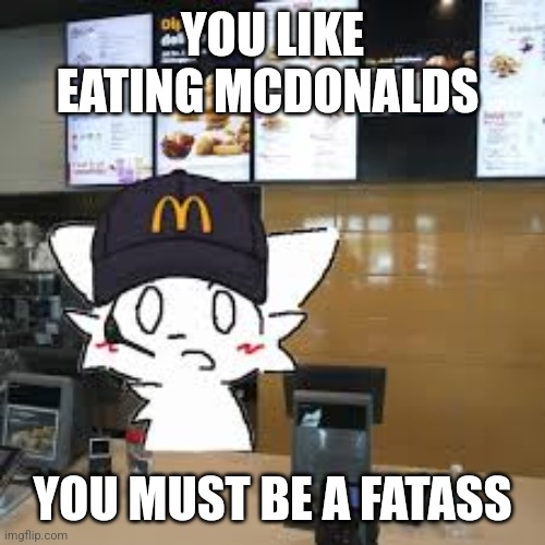 It doesn't even taste good and it's rarely fresh | YOU LIKE EATING MCDONALDS; YOU MUST BE A FATASS | made w/ Imgflip meme maker