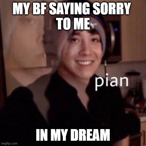 not quackity, its me | MY BF SAYING SORRY 
TO ME; IN MY DREAM | image tagged in quackity pain,minecraft | made w/ Imgflip meme maker