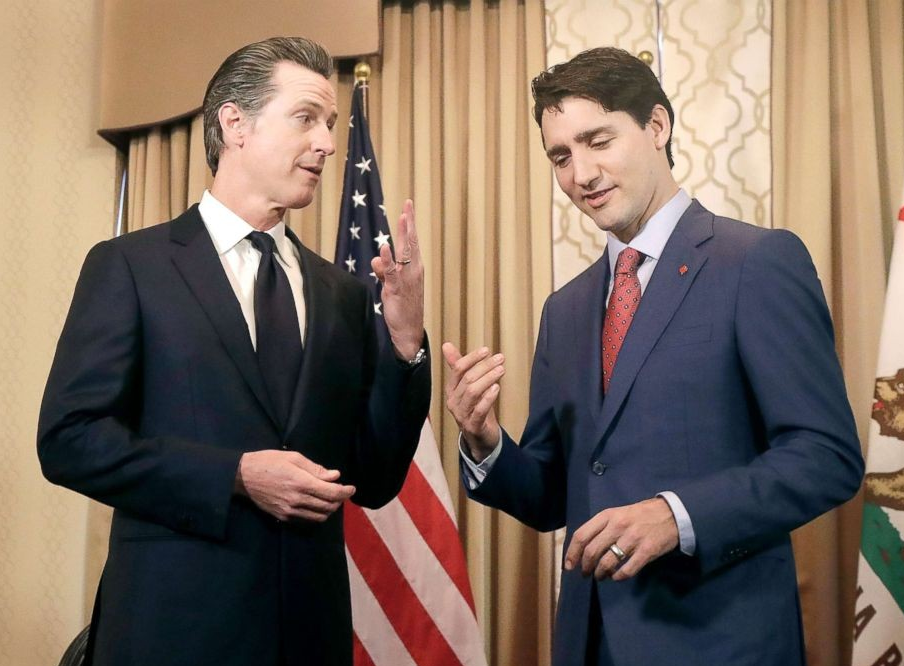 Gavin Newsom and Justin Trudeau Blank Meme Template
