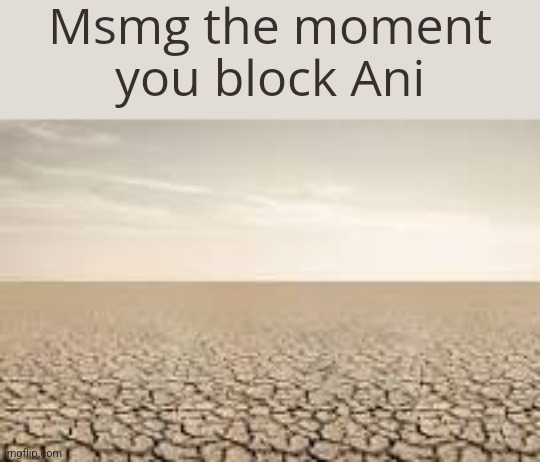 Dry Desert | Msmg the moment you block Ani | made w/ Imgflip meme maker