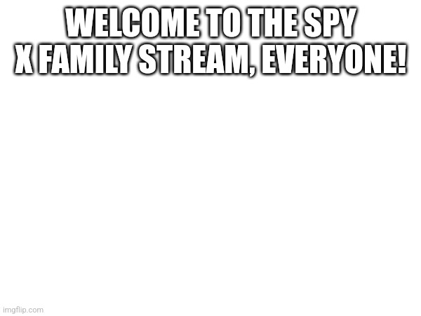 E | WELCOME TO THE SPY X FAMILY STREAM, EVERYONE! | image tagged in e | made w/ Imgflip meme maker