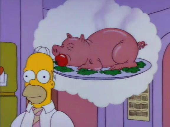 Homer and Pig Blank Meme Template