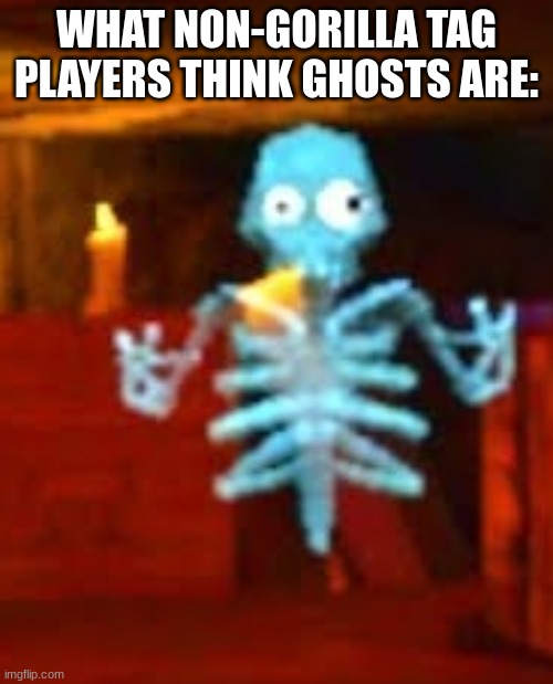 yup | WHAT NON-GORILLA TAG PLAYERS THINK GHOSTS ARE: | image tagged in lucy ghost gorilla tag | made w/ Imgflip meme maker