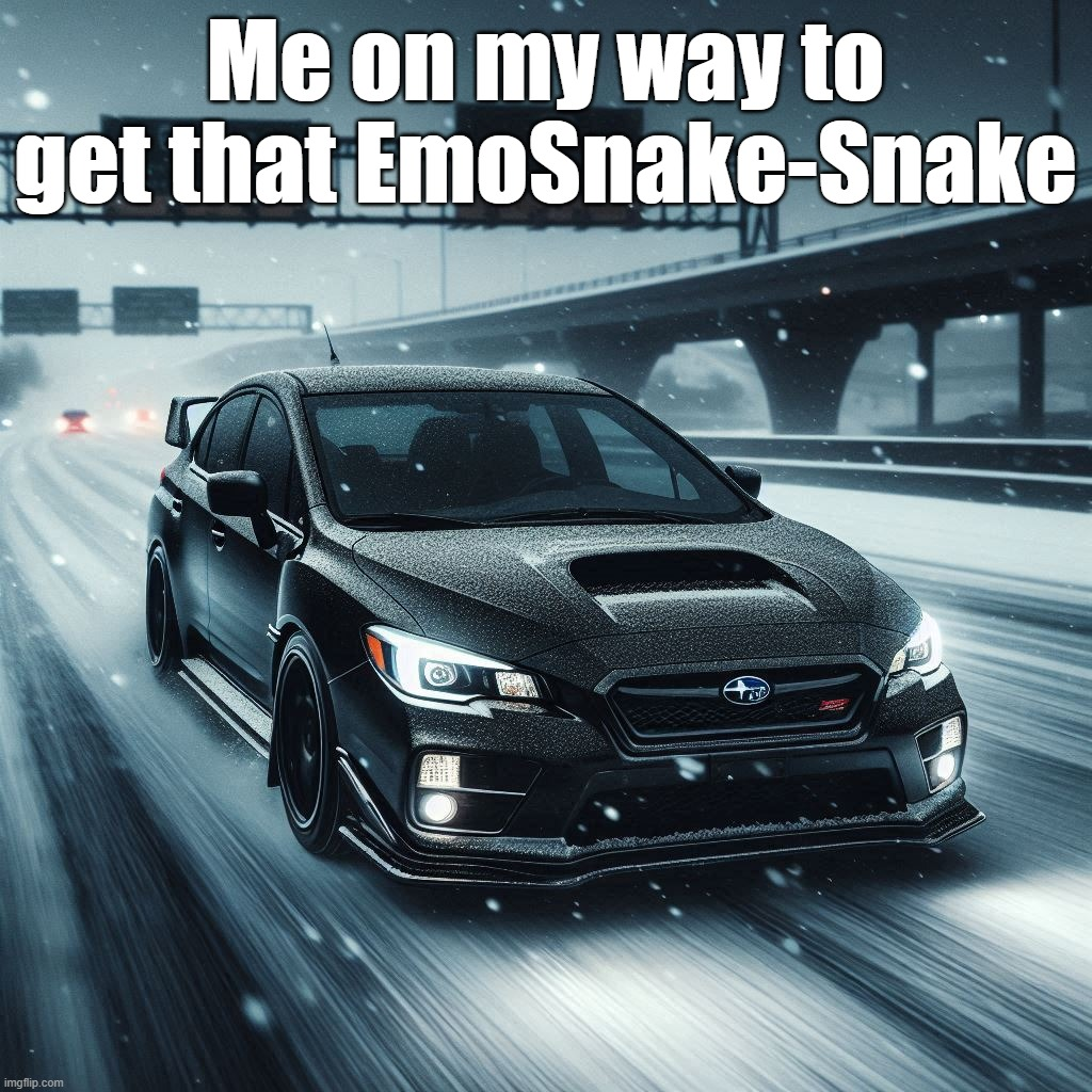 Me on my way to get that Emosnake-Snake Blank Meme Template