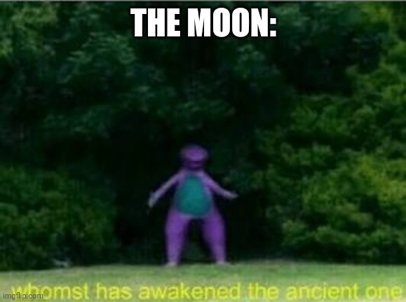 Whomst has awakened the ancient one | THE MOON: | image tagged in whomst has awakened the ancient one | made w/ Imgflip meme maker