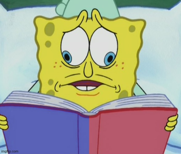 crosseyed spongebob reading | image tagged in crosseyed spongebob reading | made w/ Imgflip meme maker