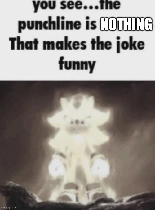 You see the punchline is that makes the joke funny shadow | NOTHING | image tagged in you see the punchline is that makes the joke funny shadow | made w/ Imgflip meme maker