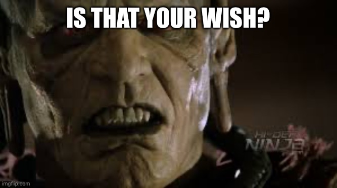 IS THAT YOUR WISH? | image tagged in wisheyz | made w/ Imgflip meme maker