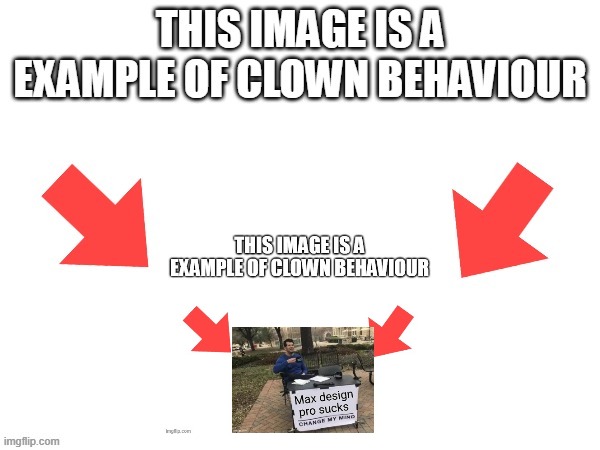 This image is a example of clown behaviour | image tagged in this image is a example of clown behaviour | made w/ Imgflip meme maker