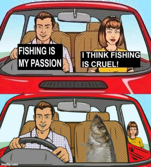 image tagged in funny,couple in car,fishing | made w/ Imgflip meme maker