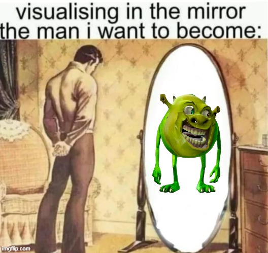 Visualising in the mirror the man i want to become: | image tagged in visualising in the mirror the man i want to become | made w/ Imgflip meme maker