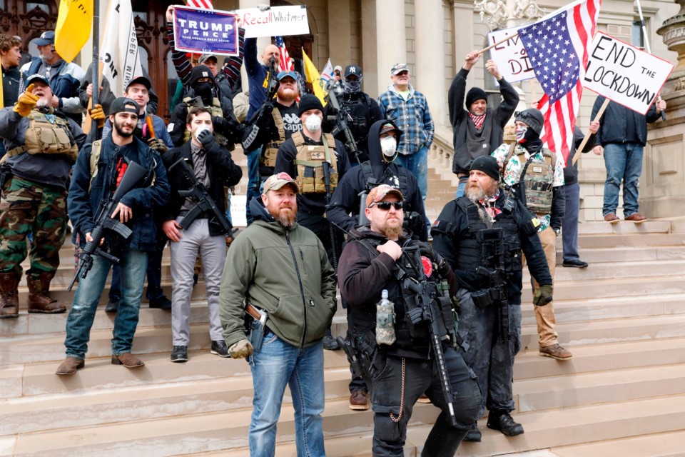 Michigan Armed Militia At State Capitol Blank Meme Template