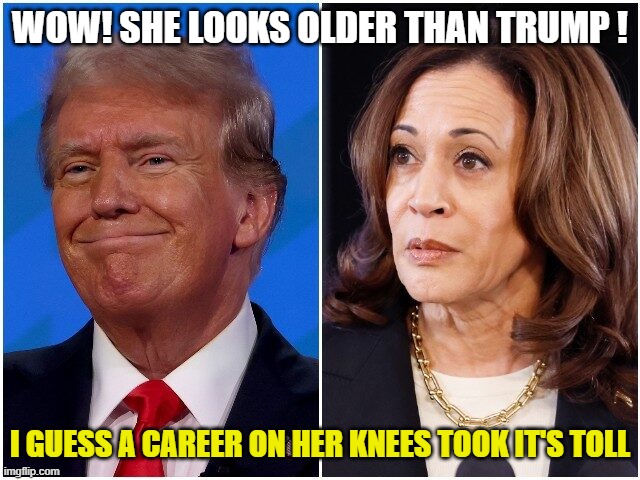 WOW! SHE LOOKS OLDER THAN TRUMP ! I GUESS A CAREER ON HER KNEES TOOK IT'S TOLL | made w/ Imgflip meme maker