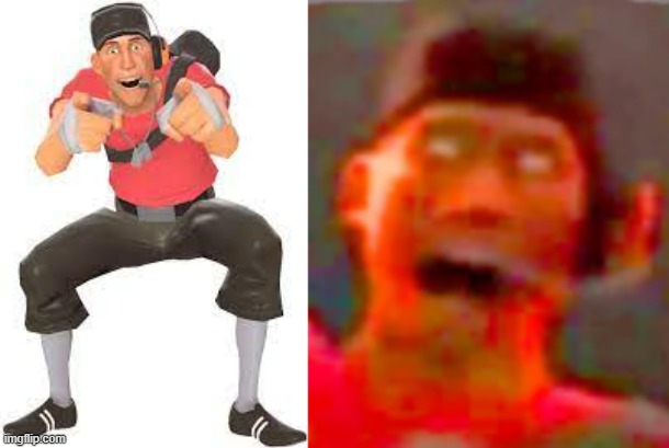image tagged in scout pointing and laughing,tf2 scout pointing | made w/ Imgflip meme maker