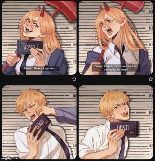 Mugshot | image tagged in anime,chainsaw man | made w/ Imgflip meme maker