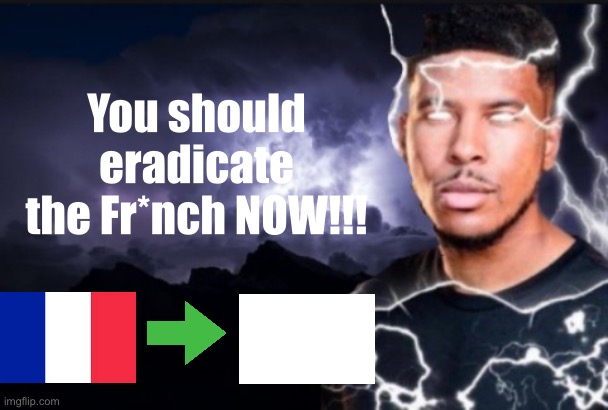 You should kill yourself now | You should eradicate the Fr*nch NOW!!! | image tagged in you should kill yourself now | made w/ Imgflip meme maker