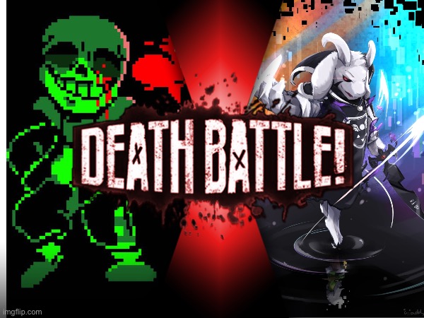 Green Sans VS Asriel Dreemurr (TaleTale VS Undertale) Battle name when one meets the true eyes of god | image tagged in death battle | made w/ Imgflip meme maker