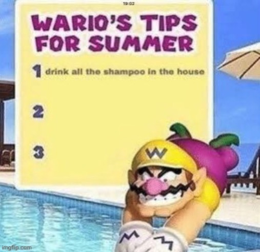 Warios tips | image tagged in warios tips | made w/ Imgflip meme maker