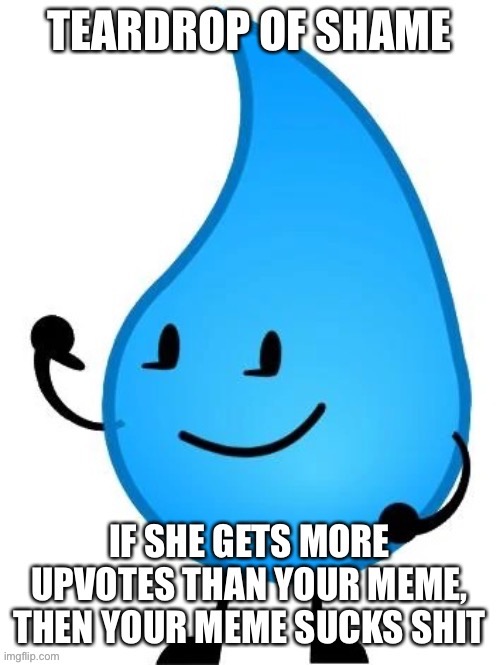 Teardrop of shame | image tagged in teardrop of shame | made w/ Imgflip meme maker