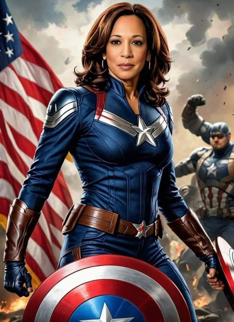 High Quality Kamala Harris as Superhero Blank Meme Template