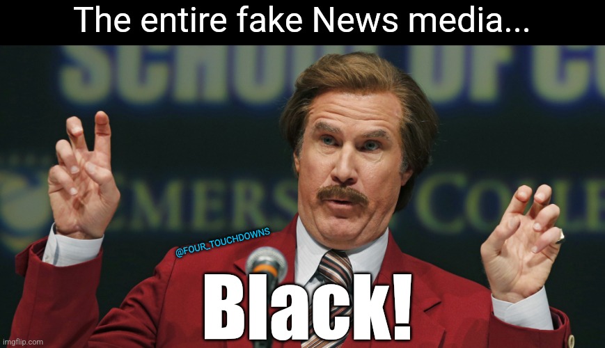 The entire Fake News media today ... | The entire fake News media... @FOUR_TOUCHDOWNS; Black! | image tagged in kamala harris,fake news | made w/ Imgflip meme maker