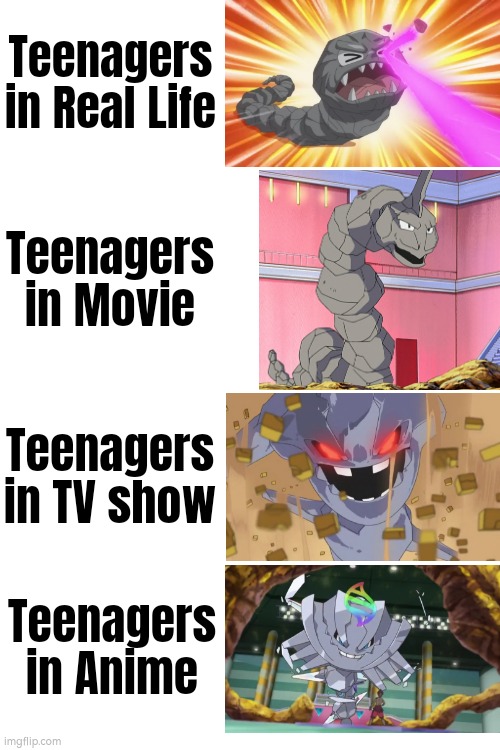 That's how the Teenagers looks like. | Teenagers in Real Life; Teenagers in Movie; Teenagers in TV show; Teenagers in Anime | image tagged in memes,funny,teenagers | made w/ Imgflip meme maker